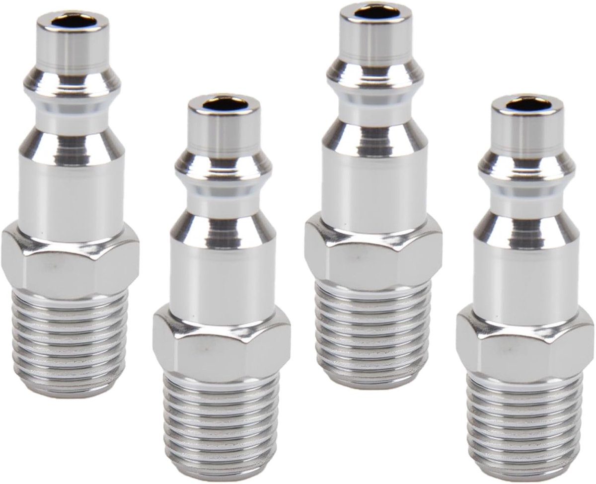 Quick Coupling Compressed Air, 4pcs Quick Coupling 1/4 Male American, American Air Compressor End Piece for Compressed - ShopVlot