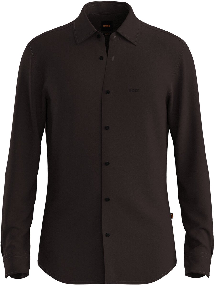 HUGO BOSS Hugo Boss Orange Overhemd Mysoft_2_M Slim Fit Dark Brown (50519748 - 207)