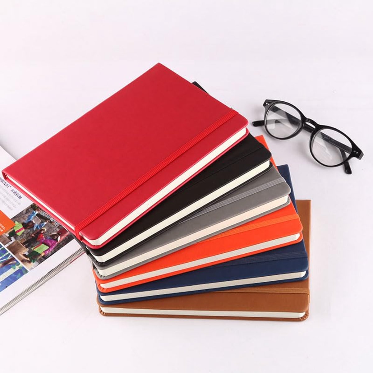CSZYGZS Diary, notebook, A5, dots, grid, leather, hardbound, notebook, 96 pages, high-quality acid-free paper, 14.5 x - ShopVlot