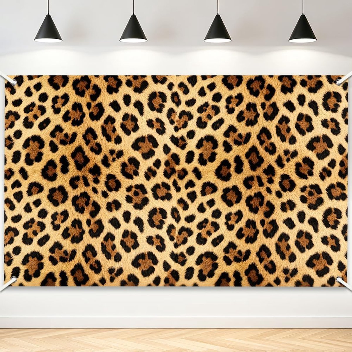 1 stuk Cheetah patroon achtergrond 180 x 110 cm polyester fotobox achtergrond met ophangkoord voor feestdecoratie - ShopVlot