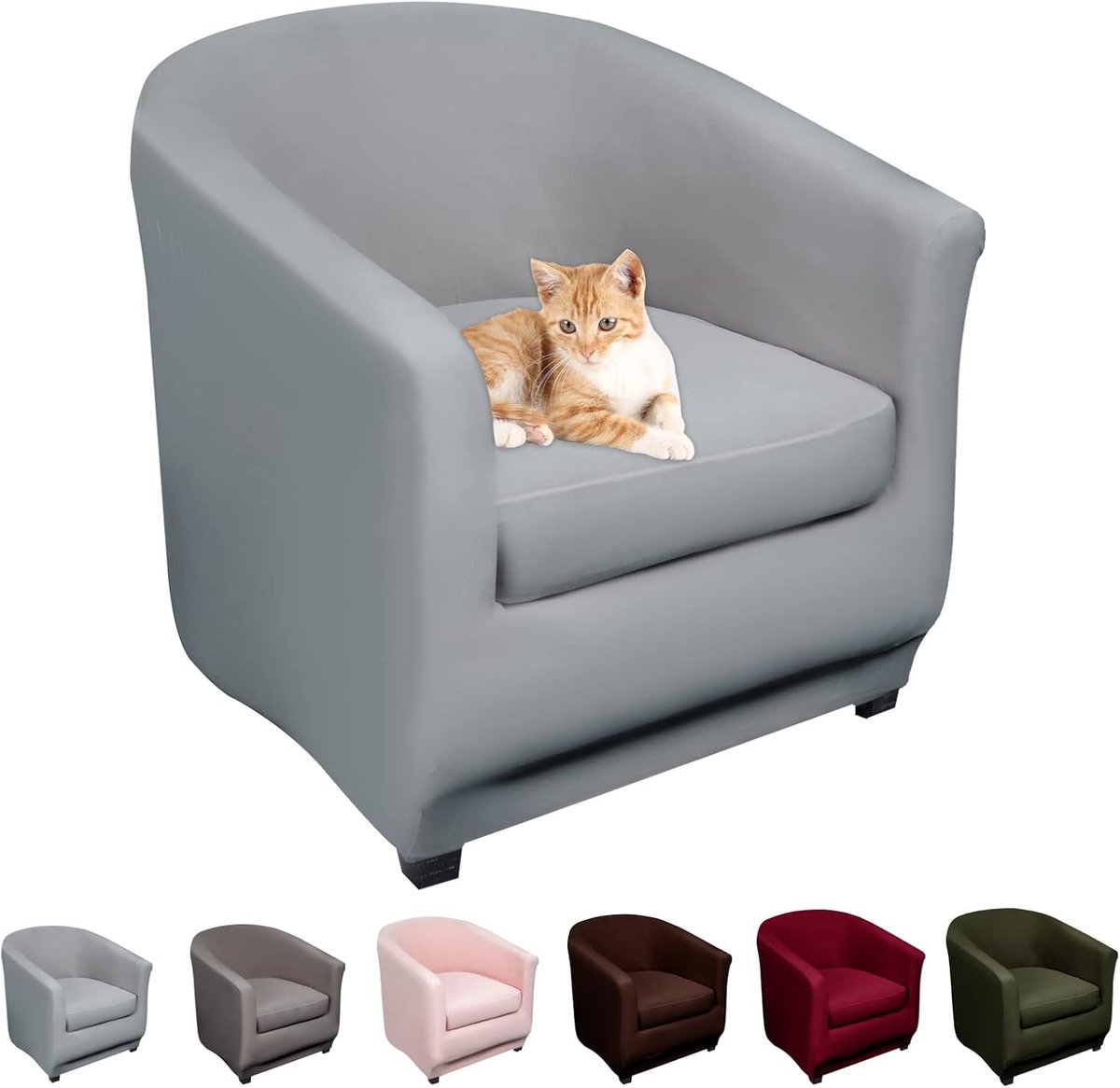 Lydevo Elastic Chair Cover with Separate Cushion Universal Chair Covers Washable Club Chair Covers Light Grey - ShopVlot