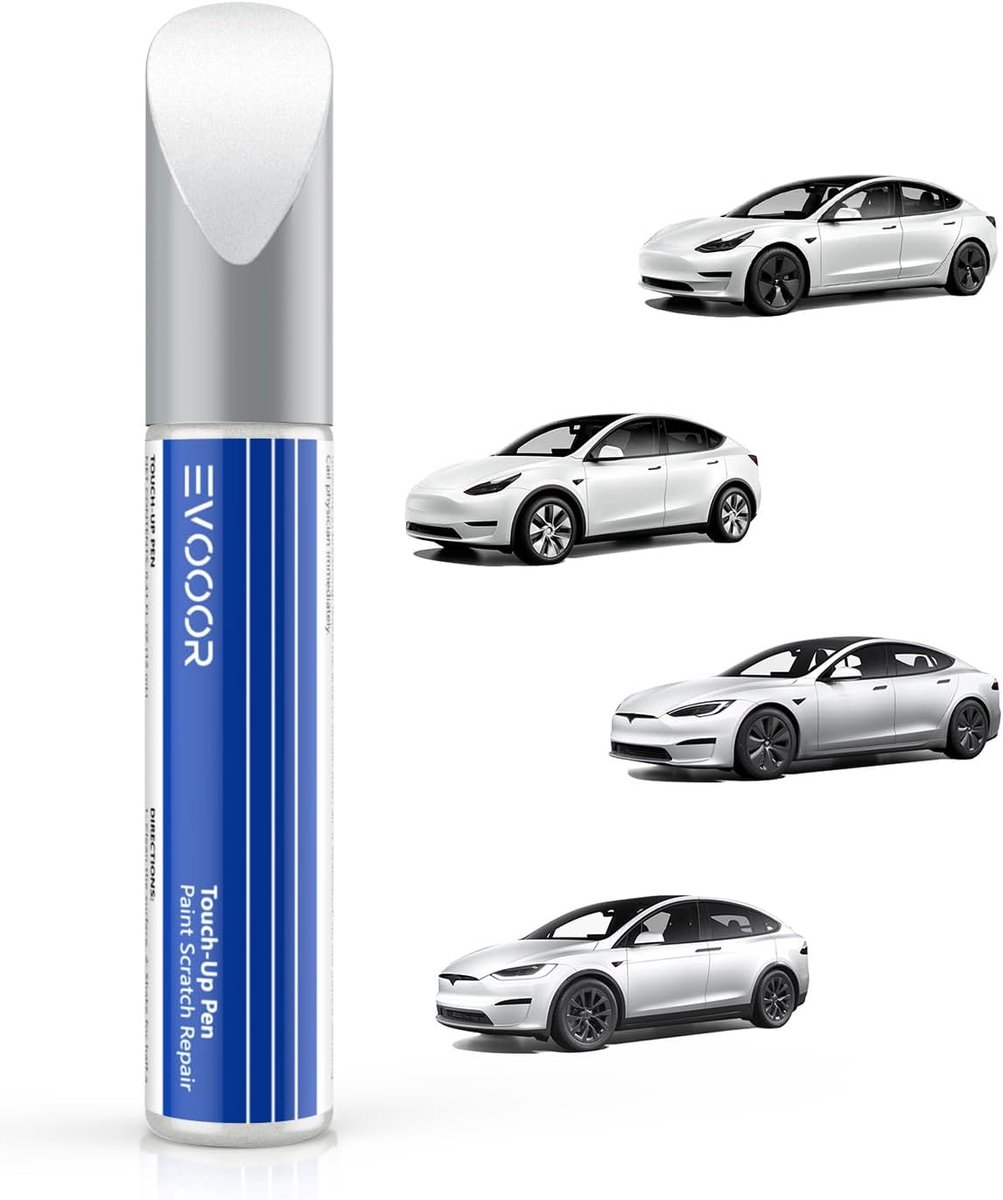 Krassenverf pen - Pearl White - Voor Tesla Model 3/Y/S/X - Herstel krassen eenvoudig - ShopVlot