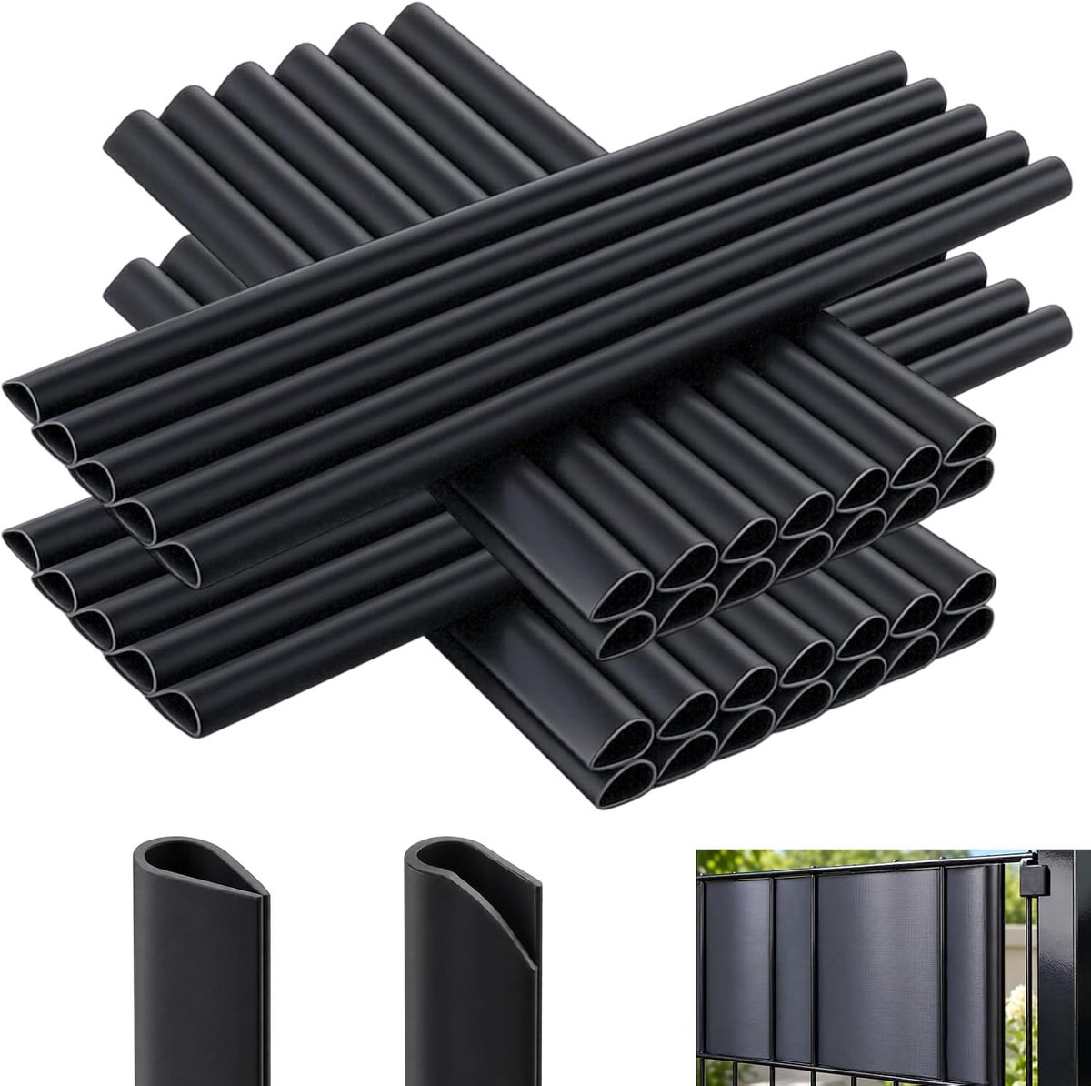 100 stuks bevestigingsclips, klemrails voor zichtwerende strips, klemrails voor pvc-privacyfolie, bevestigingsclips - ShopVlot