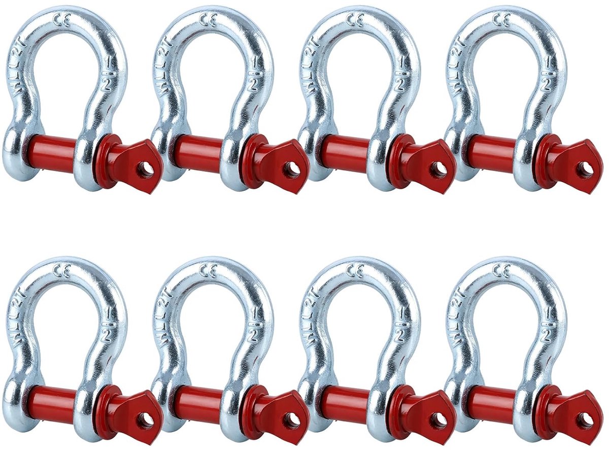 8 stuks draagkracht, roestvrij staal, beugel gebogen met schroefsluiting, 2T, zeer sterk staal, thermisch verzinkt - ShopVlot