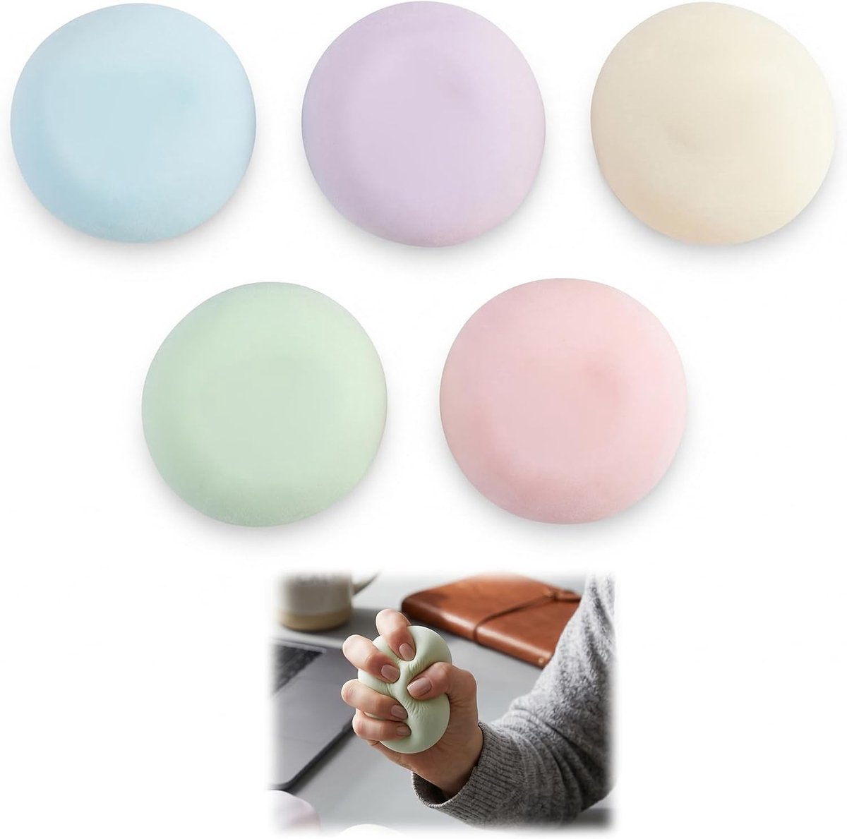 Set van 5 stressballen voor volwassenen, van zachte siliconen, druivenstress, squishy stressbal, anti-stress-speelgoed - ShopVlot