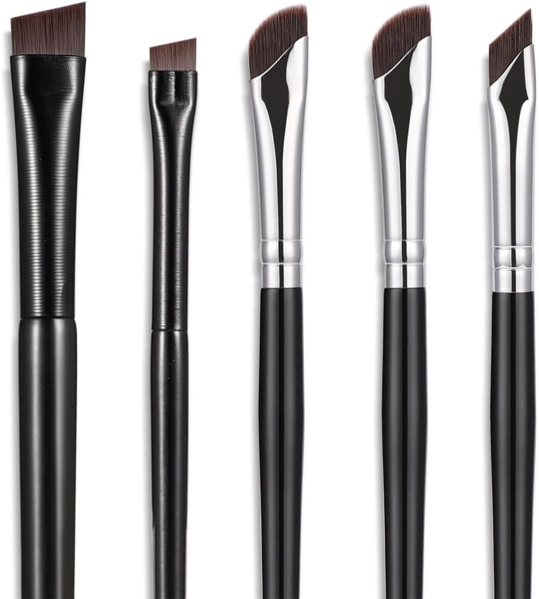 5 Pcs Fine Angle Eyeliner Brushes, Precision Brush for Eyeliner, Eyeliner Brush in Corner Area, Brush and Eyelashes - ShopVlot