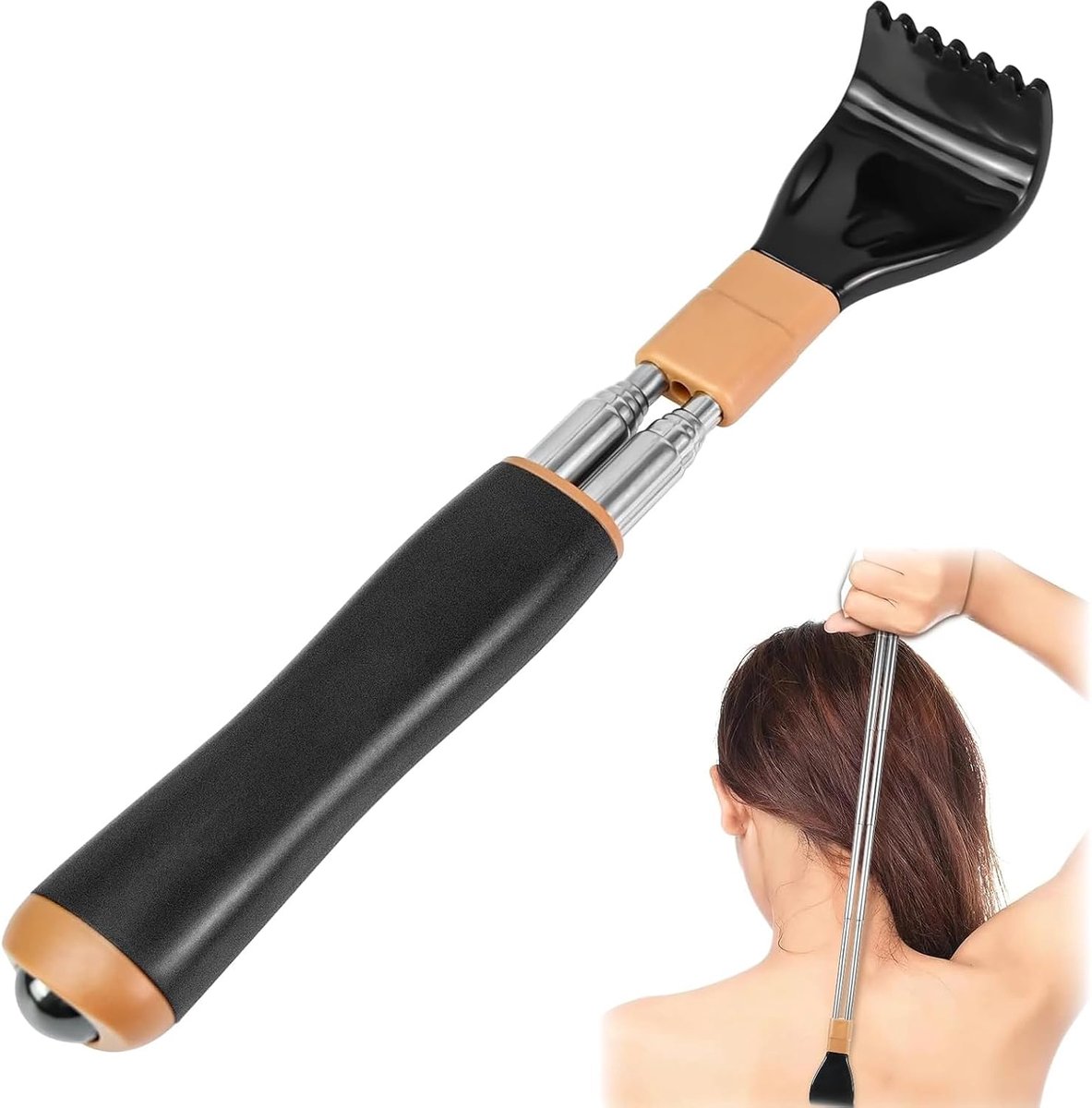 Back Scratcher Telescopic Back Massager with Reinforced Telescope and Massage Beads Extendable for Men and Women - ShopVlot