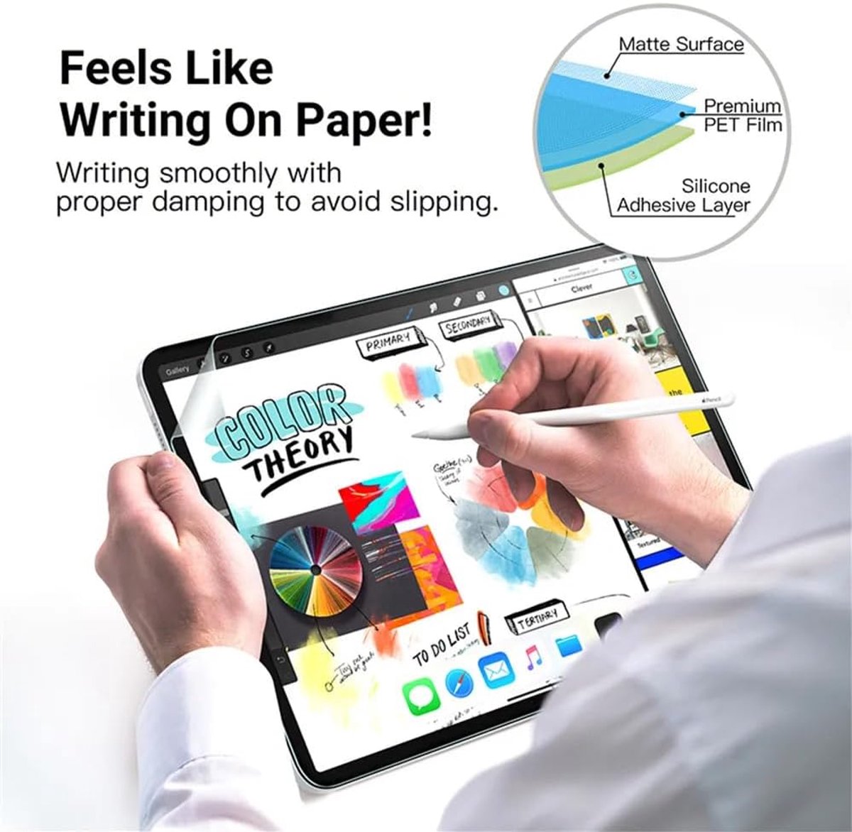 Paper Textured Tablet Screen Protector Compatible with Lenovo Idea Tab 11.0" (Tab K11 Gen 2) Transparent Matte - ShopVlot