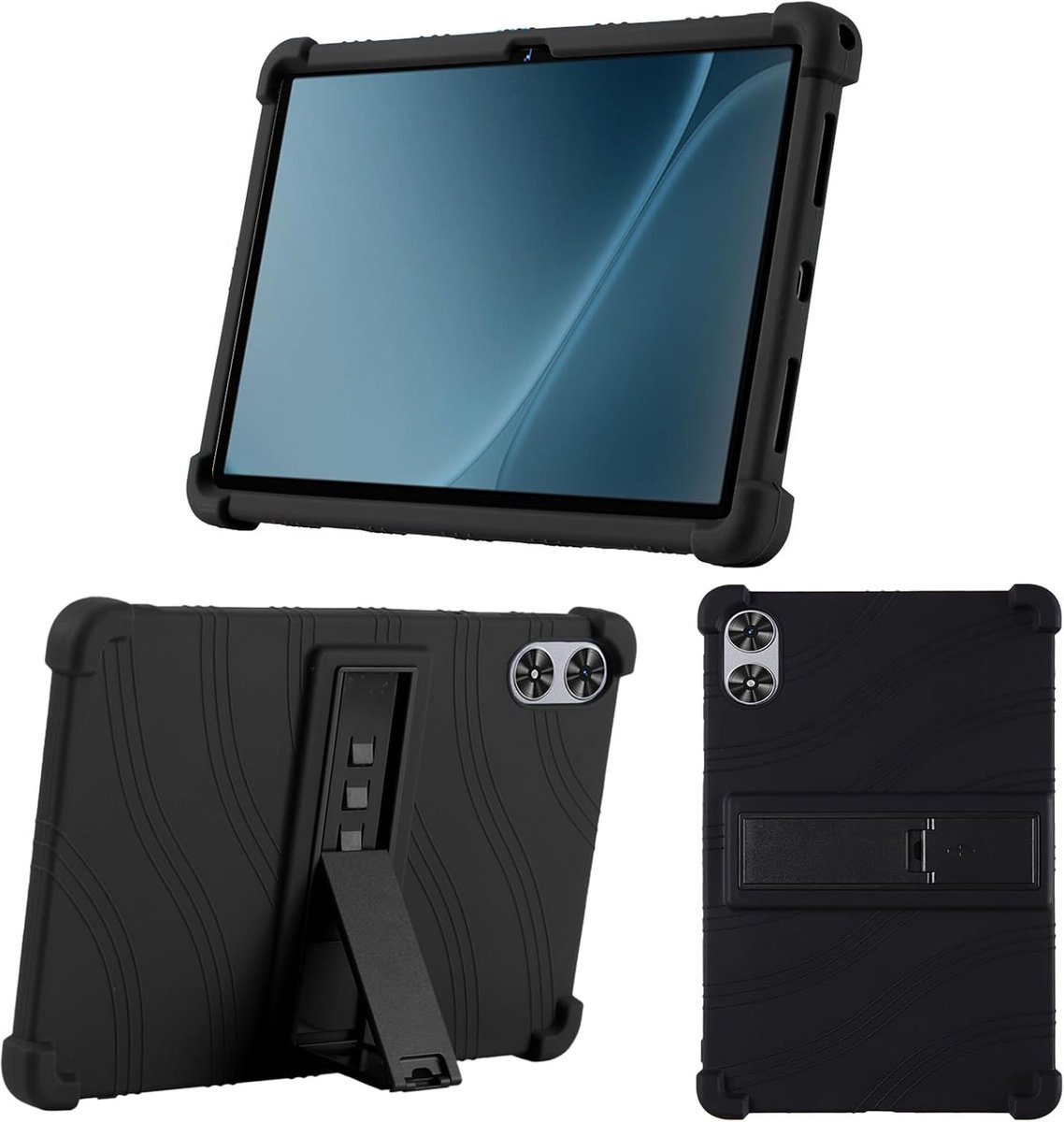 KUSINHOKA Hoes voor SVITOO Tablet P11-T 11 inch, zachte siliconen tablethoes met verstelbare standaard, stootvast - ShopVlot