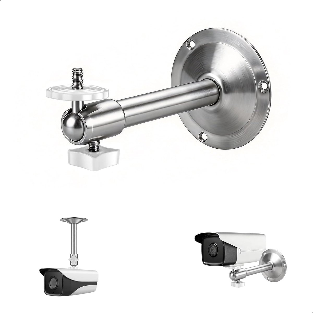 Houder voor bewakingscamera, bewakingscamera, 17 cm, wandmontage, plafondmontage, geschikt voor bewakingssystemen - ShopVlot