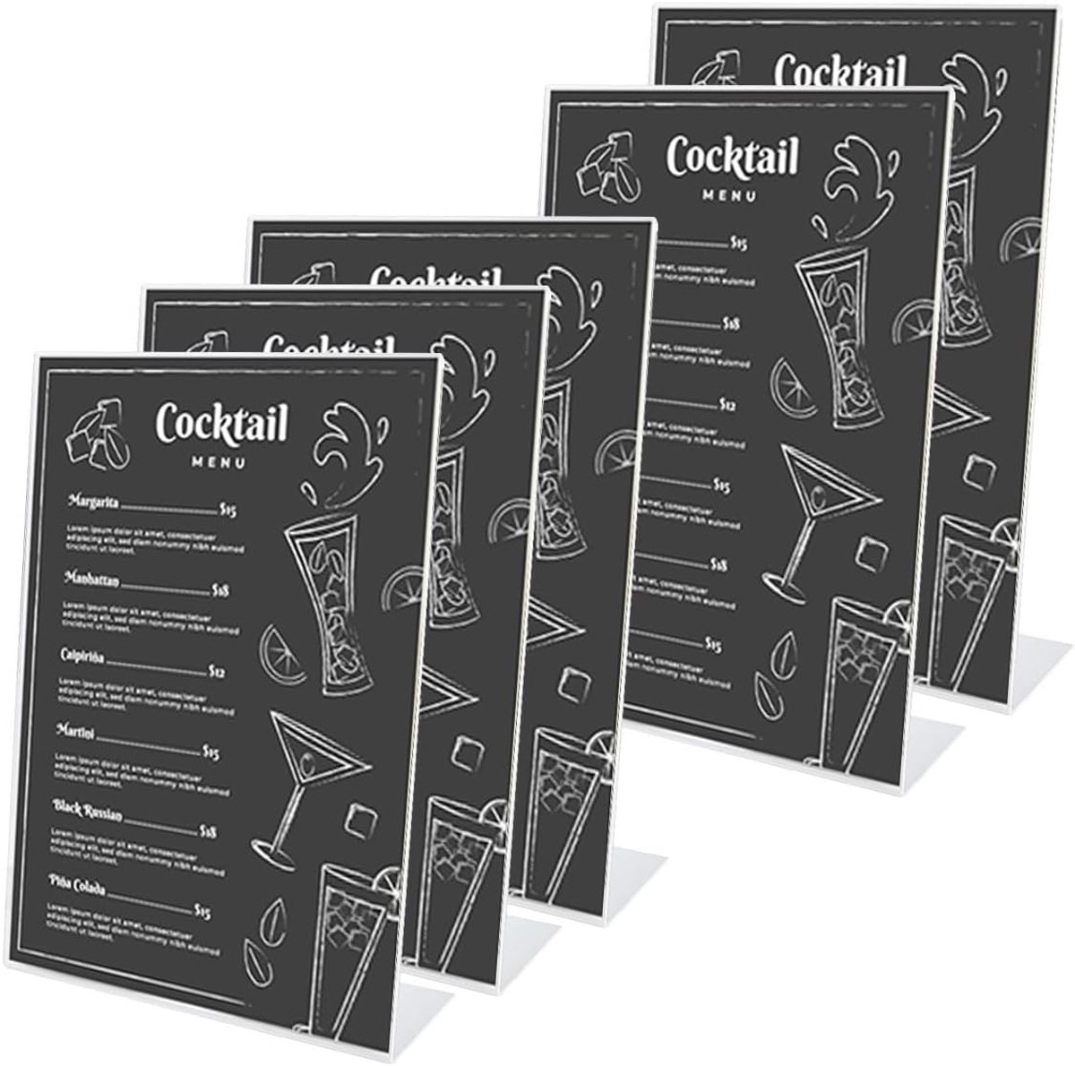 5 pieces table stand A4 standard DIN A4, acrylic stand A4 L stand ideal for restaurants, photos, cafes, advertising - ShopVlot