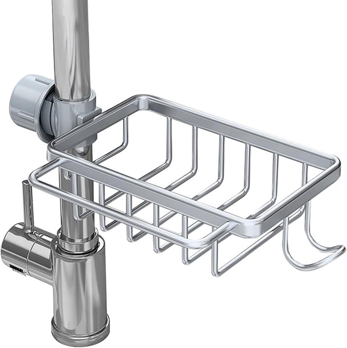Faucet Storage Rack Sink Organizer Kitchen Faucet Sponge Holder Hanging Sink Organizer Hanging Water Drain Rack - ShopVlot