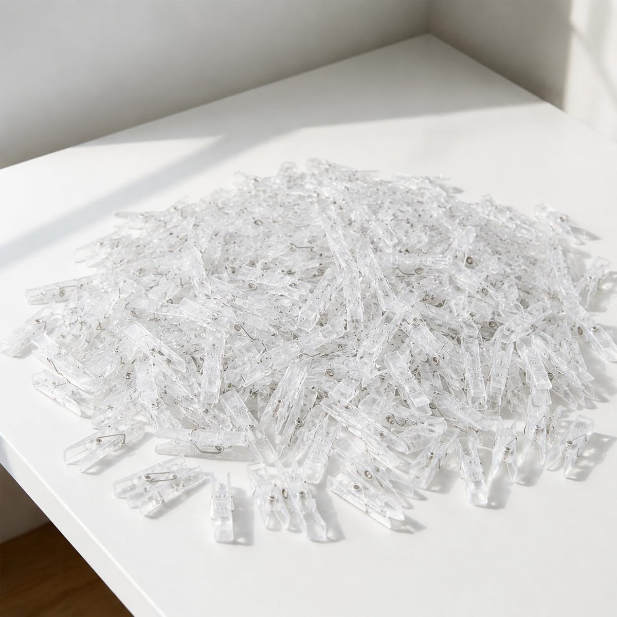 200 stuks mini-knijpers, transparante kleine wasknijpers voor knutselen, foto's, geschenken, babykleding en decoratie - ShopVlot