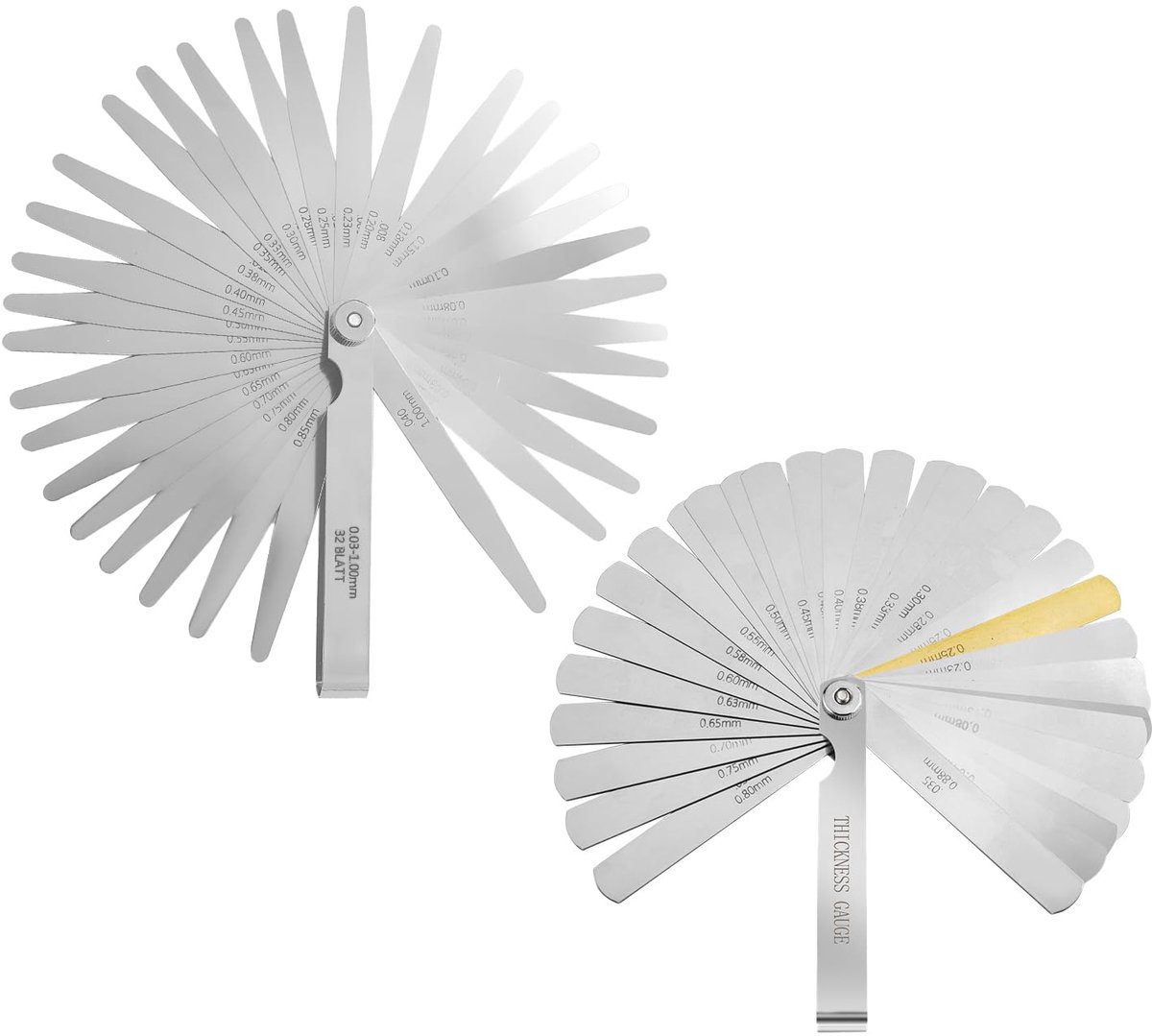 Meetinstrumenten set 0.03 - 1.00 mm - roestvrij staal - precisie meting voor techniek - ShopVlot