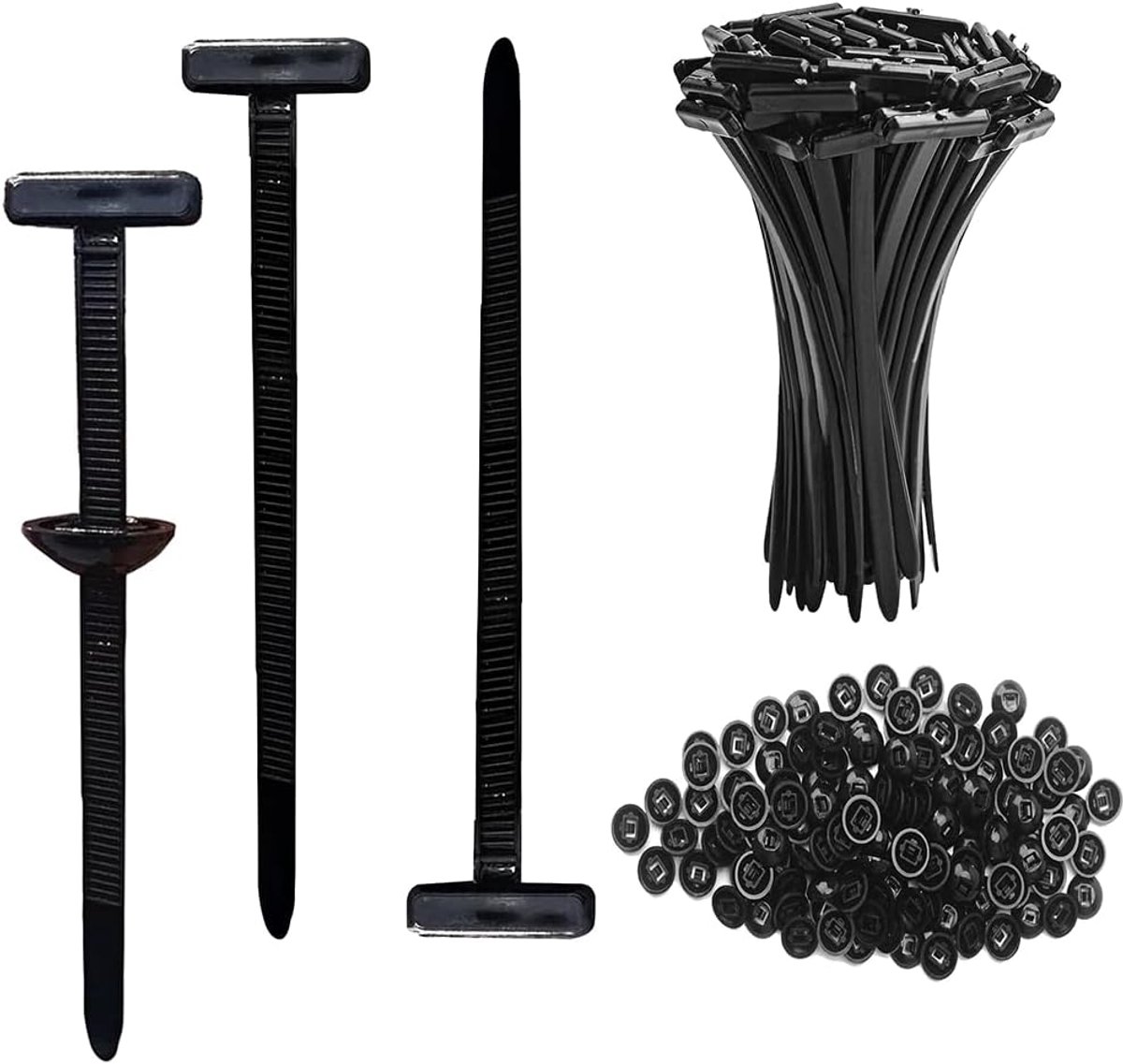 Kabelbinders 100 stuks - zwart - nylon - universeel, weerbestendig, voor auto-reparatie - ShopVlot