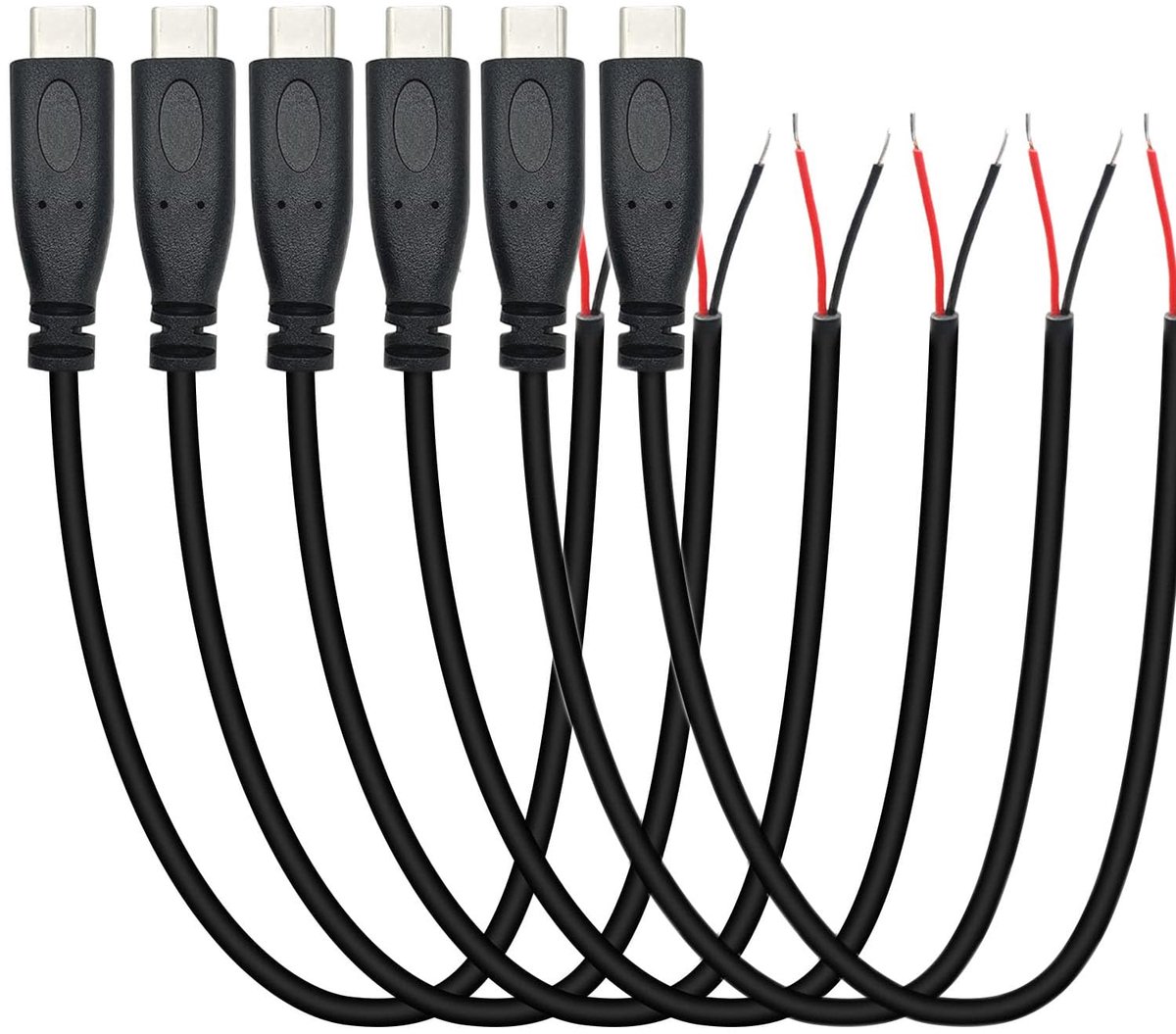 USB Type C Pigtail Kabel 25 cm - 2-Pin Draad - 22 AWG - Voor LED Verlichting - ShopVlot