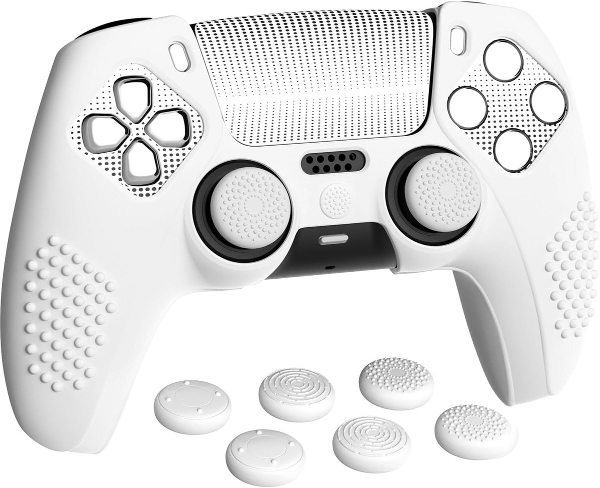 Silicone cover skin voor ps5 controller - 3D studded edition - anti-slip grip - optimaal speelcomfort - ShopVlot