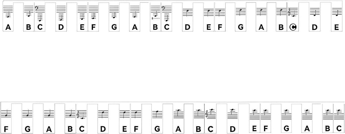 Piano gids voor beginners - verwijderbare notenlabels - silicone toetsen - leer snel de toetsen - ShopVlot