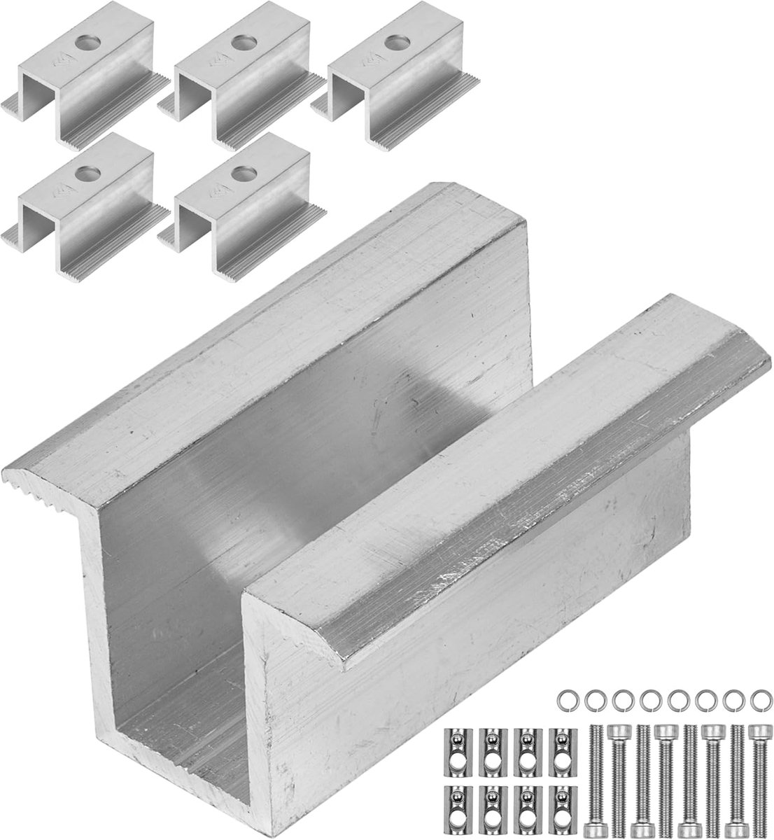 Zonnepaneelhouder 6 stuks - 25-40 mm modulehoogte - Aluminium - Inclusief montagemateriaal - ShopVlot