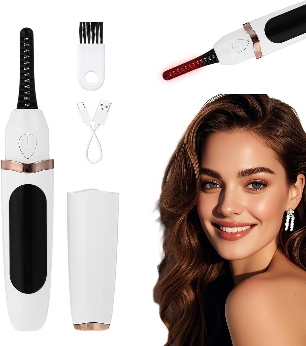 Wimperkruller Verwarmd - Pearl White - 3 Warmtemodi - Perfecte Krul in 10 Seconden - ShopVlot