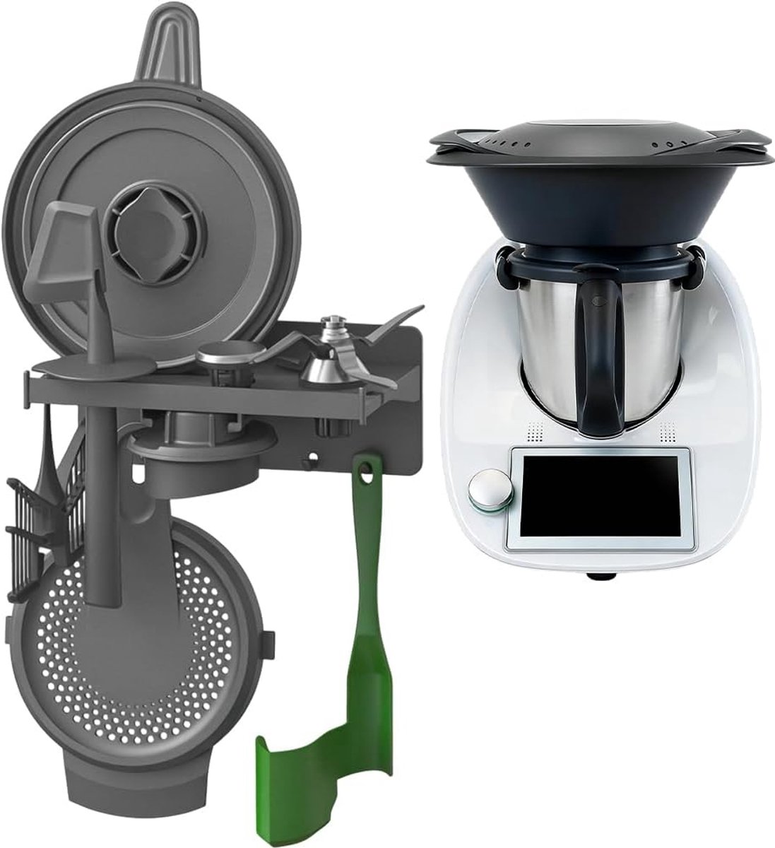 Wandbeugel voor Thermomix TM6/TM5/TM31 accessoires - zonder boren - ruimtebesparend - georganiseerde opslag - ShopVlot