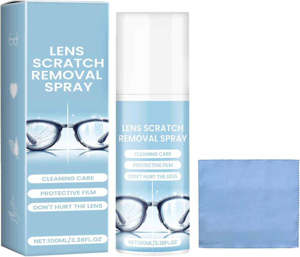 Lenzenkrassen verwijderaar - Spray set voor brillenglazen - Effectieve reiniging - Verwijdert vingerafdrukken - ShopVlot