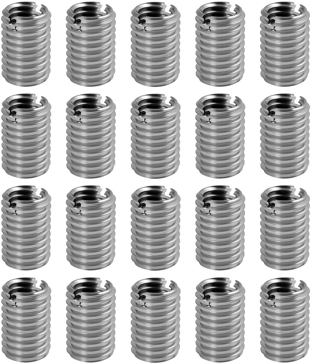 Metaaldraad inzet M10 naar M8 x 15mm - roestvrijstaal met groef - draad reparatie inzet - ShopVlot