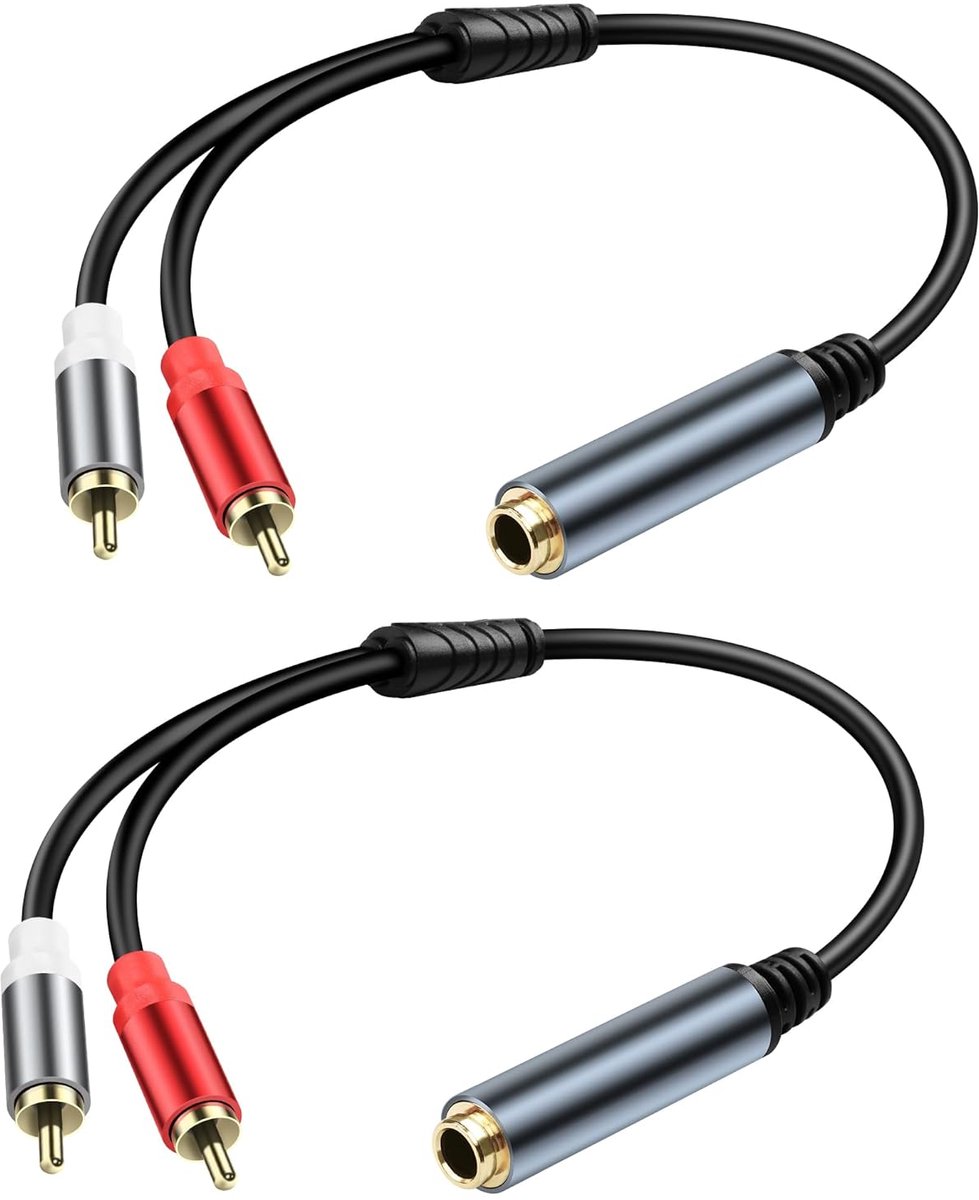 6.35mm Stereo to 2 RCA Audio Cable, 1/4 Inch Bus to 2RCA Plug, Audio Y Splitter Cable, 1/4 Inch TRS Jack to 2RCA Plug - ShopVlot