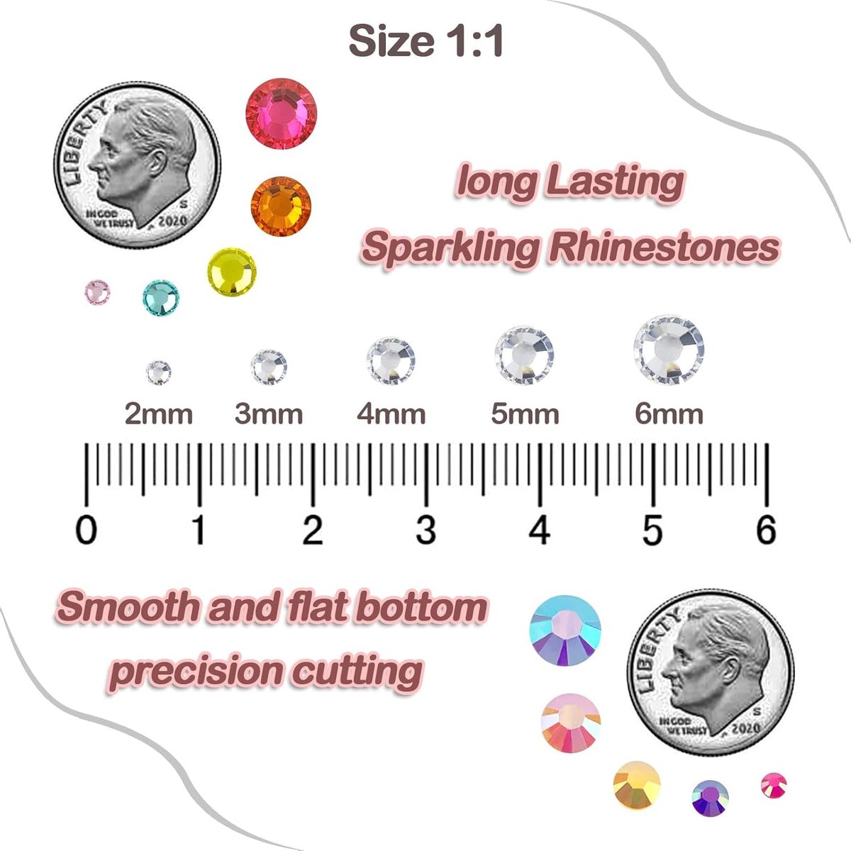 SS20 5 mm 3000 Pieces Rhinestone Rhinestones Round Crystals Rhinestones for Nails DIY Decoration Clothes Phone Cases - ShopVlot