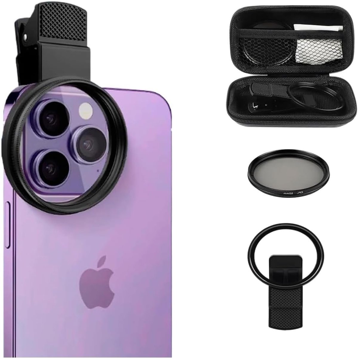 Universal Camera Filter Set for Mobile Phone Camera with Cleaning Cloth and Storage Bag, Polarizing Filter for Mobile - ShopVlot