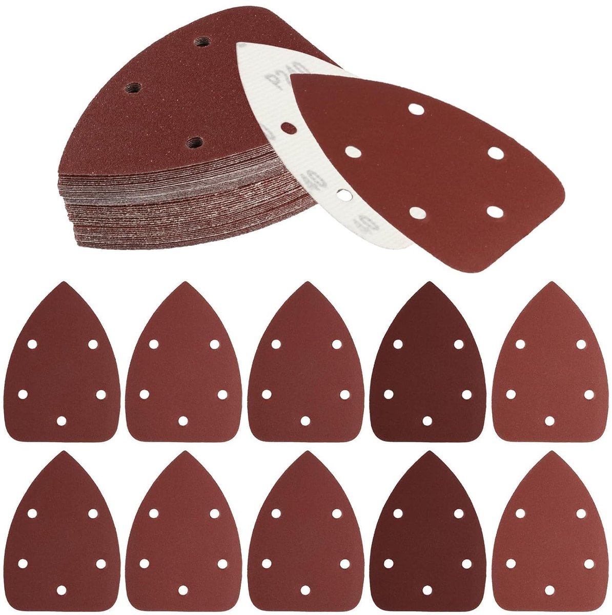 Sandpapier set driehoekig 30 stuks - 5 gaatjes - korrel 60 - voor delta schuurmachines - ShopVlot