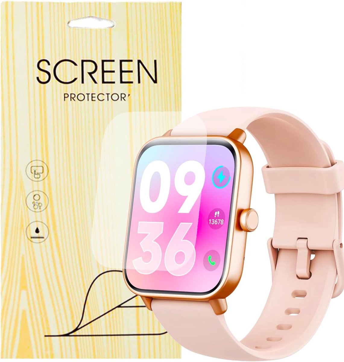 Smartwatch Screen Protector 1.8 Inch - Soft Film - 6 Pack - Bescherming voor ENOMIR IDW19 - ShopVlot