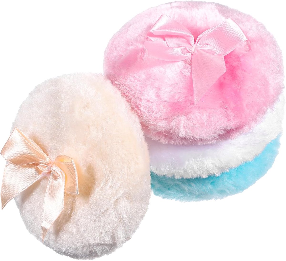 Poeder Puff Set 4 Stuks - Fluffy en Herbruikbaar - Hygiënisch voor Gezicht en Lichaam - ShopVlot