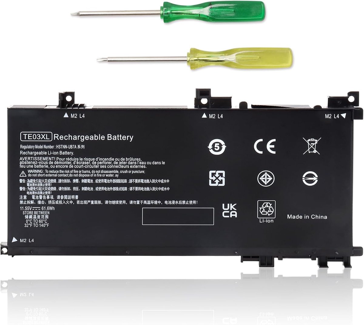 Laptopbatterij TE03XL 61.6 Wh - Li-ion - Compatibel met HP Omen en Pavilion - Betrouwbare vervangingsoplossing - ShopVlot