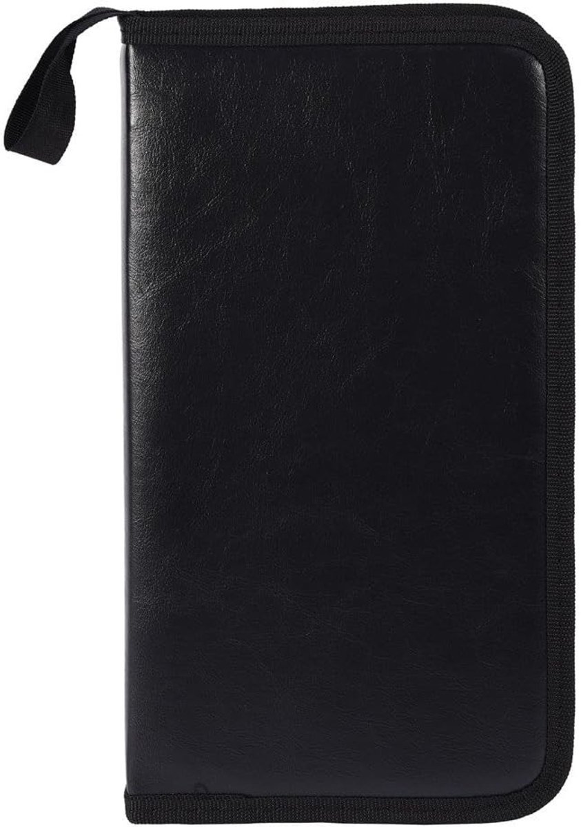 Draagbare PU Leren CD Case voor 80 DVD's - Organizer voor VCD's, DVD's en Albumboekjes in Zwart