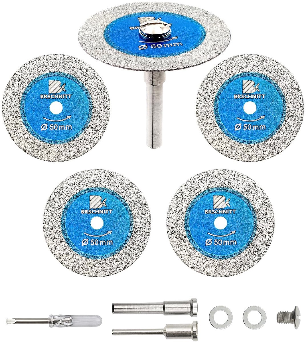 Glassnijschijven 50mm - 5x Geklonken Schijven - Hoogwaardige Diamanten - Perfect voor Glas en Tegels - ShopVlot