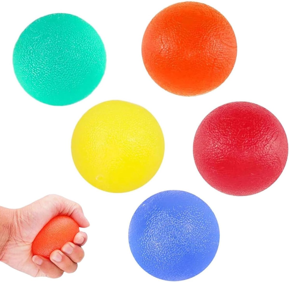 Stressballen set - 5 niveaus van weerstand - siliconen - versterkt handen en vermindert pijn - ShopVlot