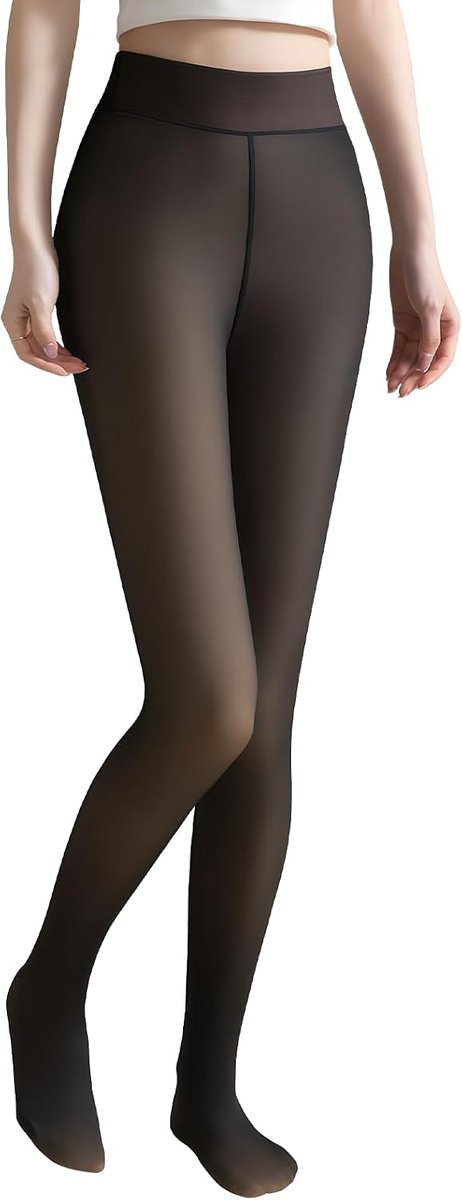 Thermoleggings dames - fleece voering - warm voor koude dagen - transparante look - ShopVlot