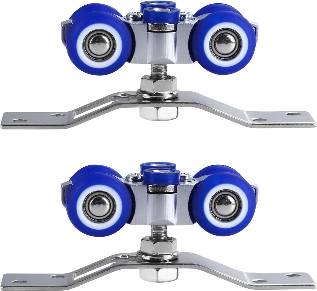 Sliding Door Fittings, 2 Pieces, Stainless Steel Walk Wheels, 360° Rotatable, for Interior Doors and Windows, Single - ShopVlot