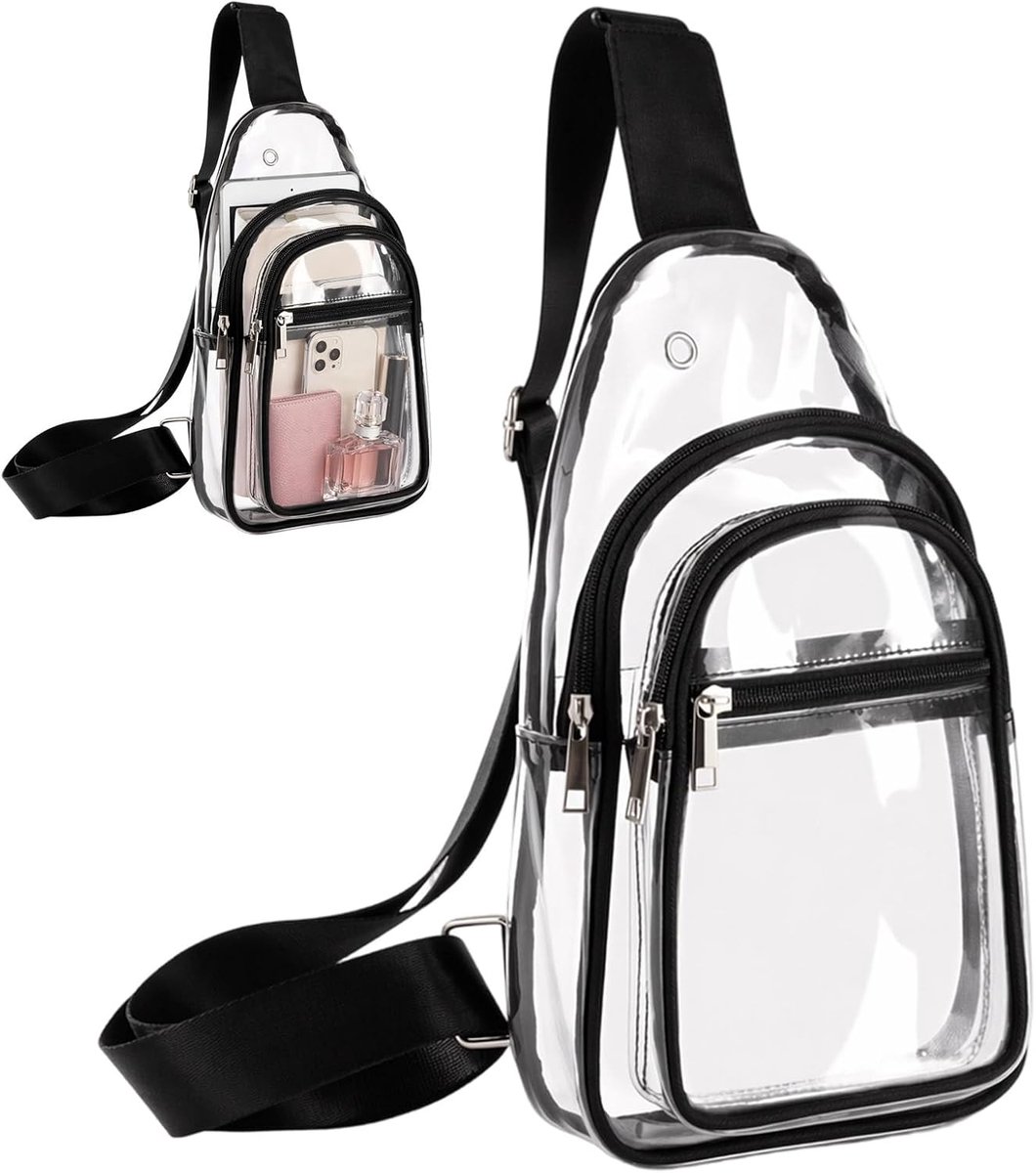 1 x transparante tas met 3 vakken, festivaltas - ShopVlot