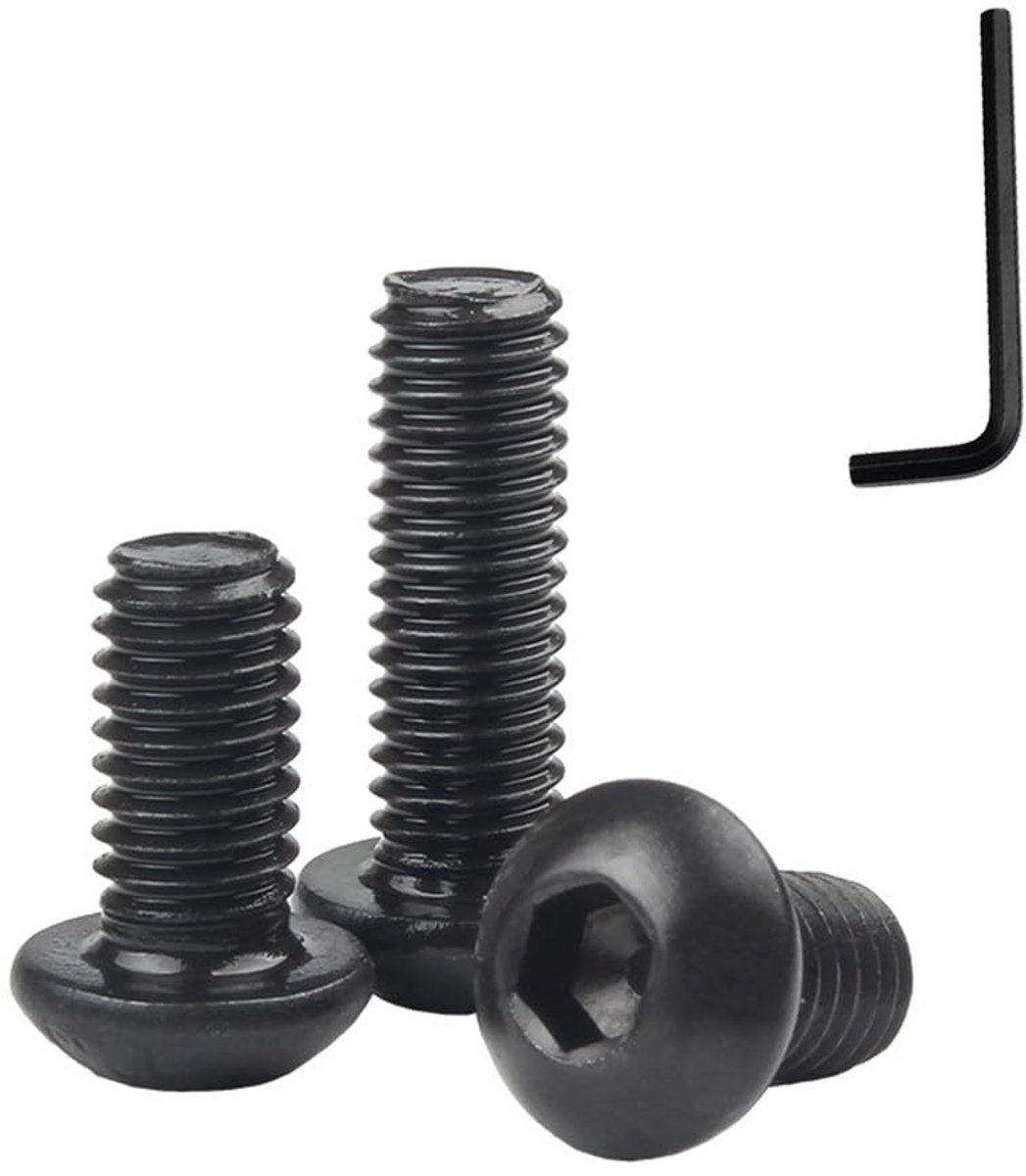 Round Head Screws with Hex Socket Black Carbon Steel Machine Screws, Hex Half Round Head Screws, Lens Head Screws - ShopVlot