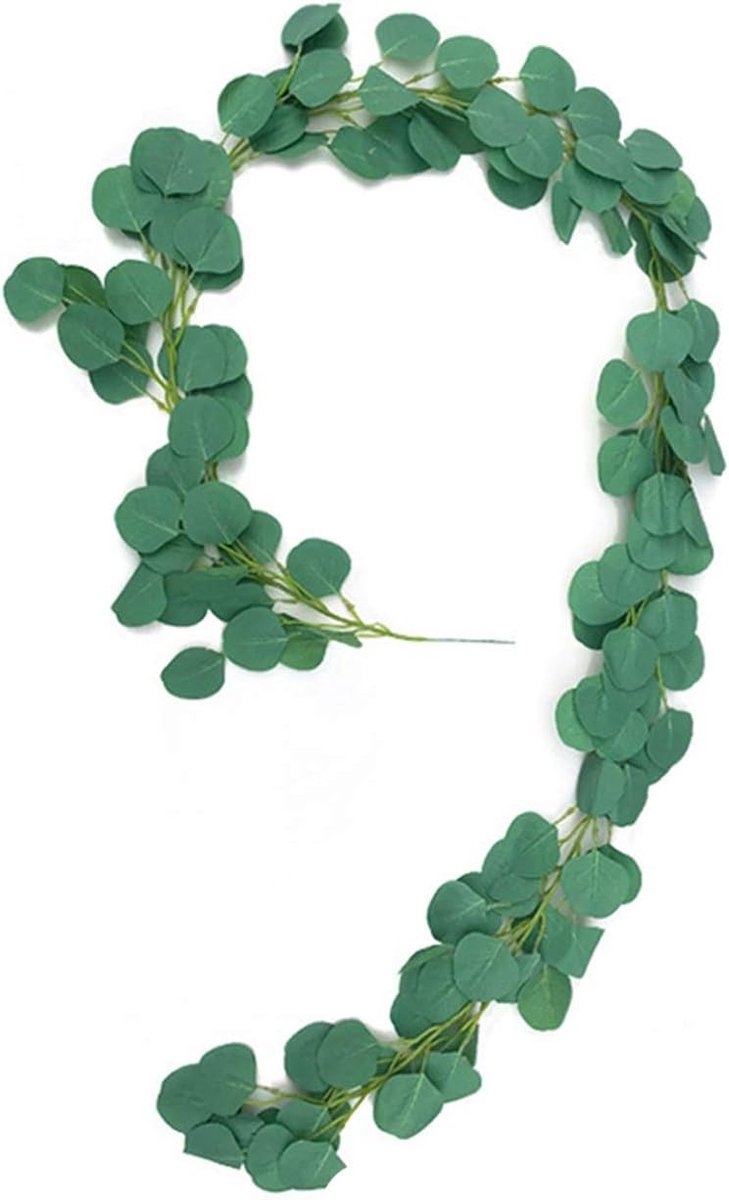 2m Artificial Green Eucalyptus Garland Leaf Vine Artificial Vines Artificial Plants Ivy Garland Home Wall Decoration - ShopVlot