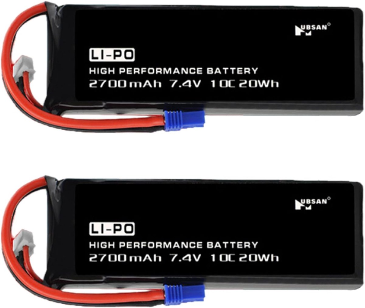 7.4V 2700mAh 20Wh 10C Battery for Hubsan X4 H501S H501C H501A H501M Quad Accessories Drone Battery (2PCS) - ShopVlot