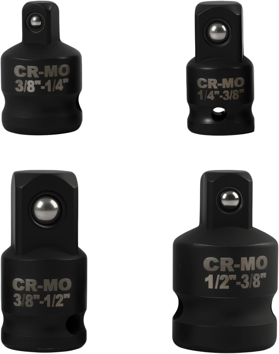 4 stuks slagmoersleuteladapter, adapter voor slagverkleiner, compatibel met momentsleutels, ratels en boren, maten 1/2 - ShopVlot