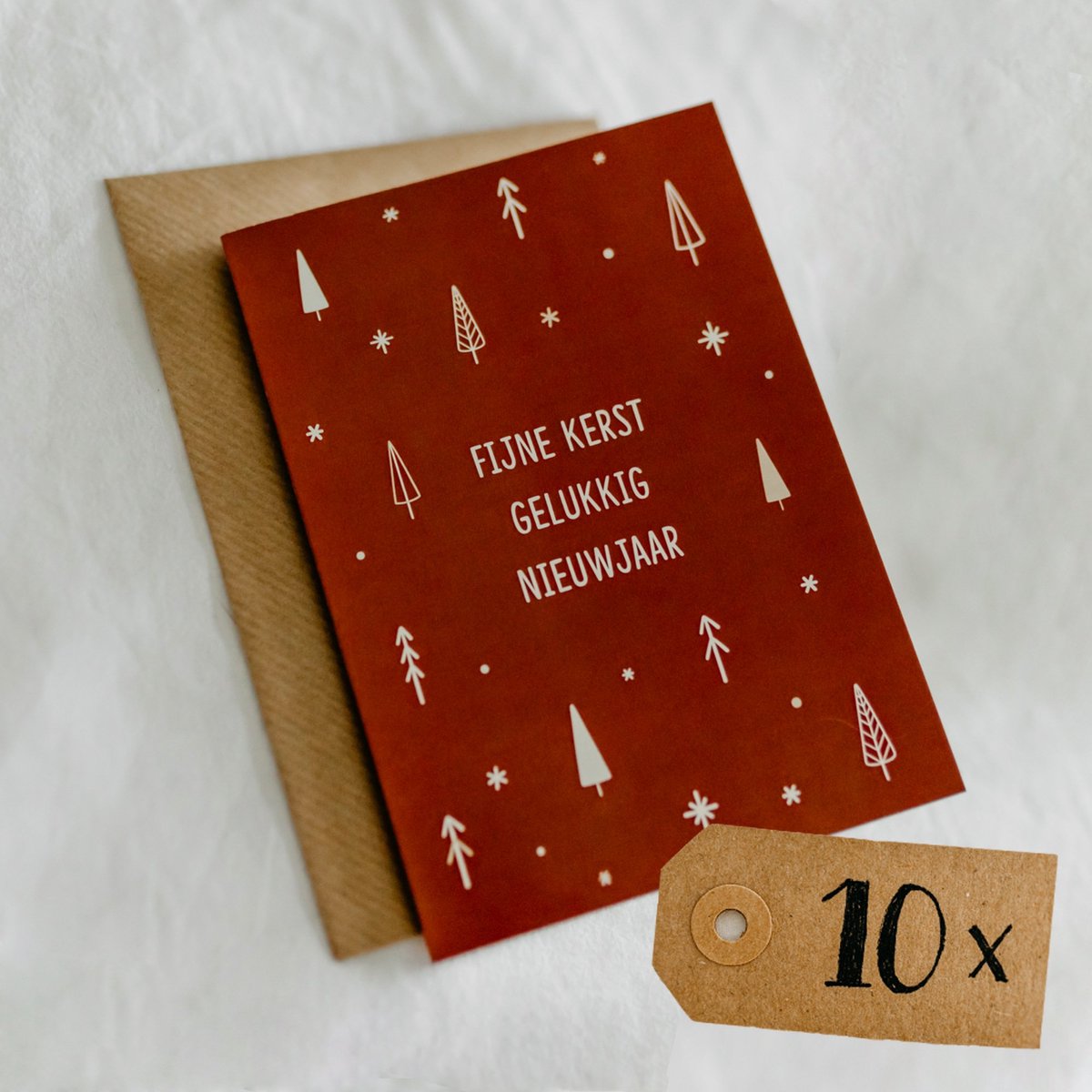 10x hippe gekleurde kerstkaarten (A6 formaat) - kerst kaarten om te versturen - kaartenset - kaartjes blanco - kaartjes met tekst - Luxe kerstkaarten