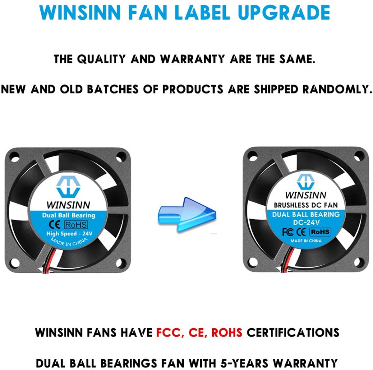 WINSINN 25mm Fan 24V Dual Ball Bearing Brushless 2510 25x10mm for Cooling DIY Mini Cooling PCB/Notebook/Graphics Card - ShopVlot
