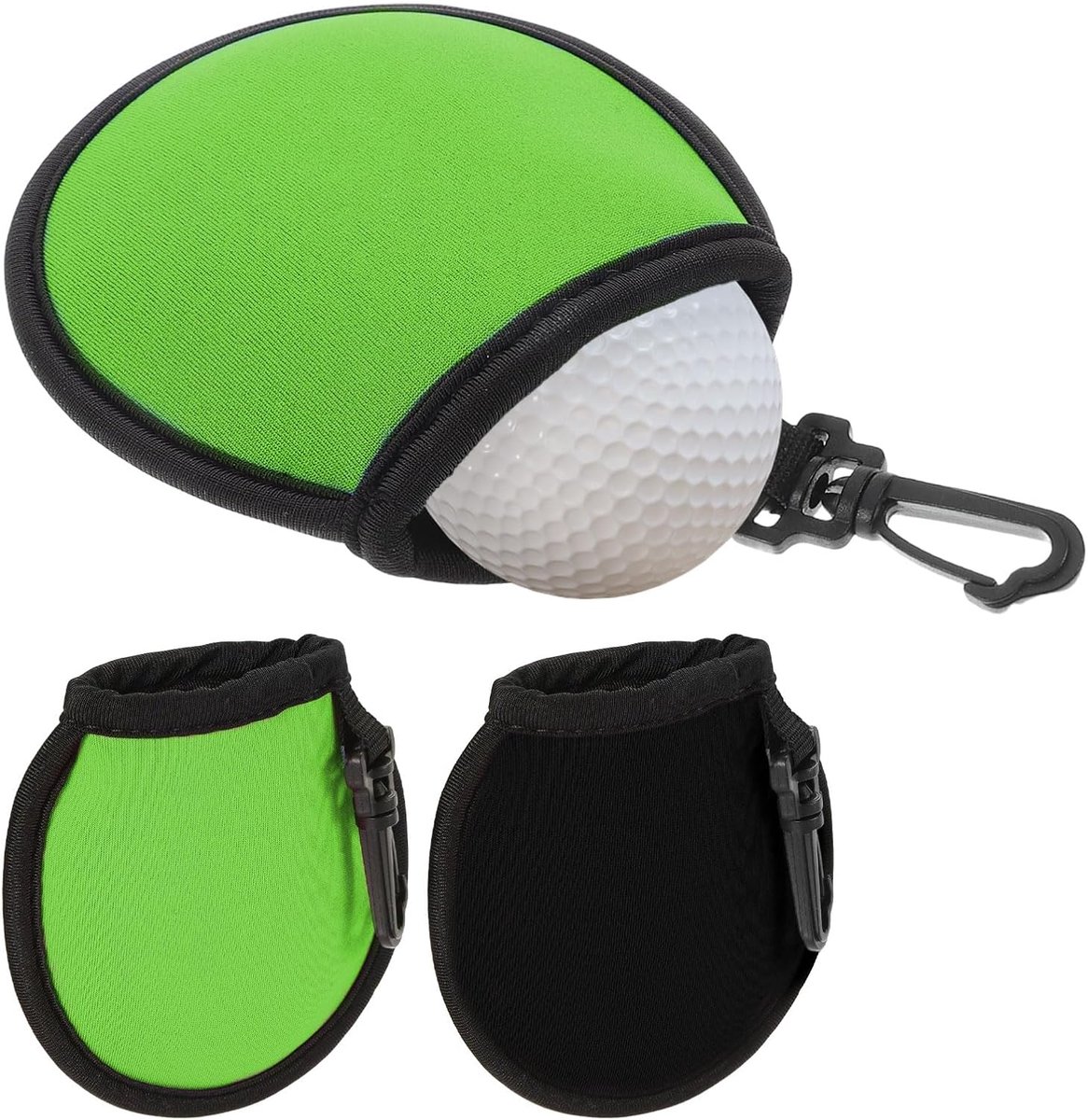 Set of 2 Golf Ball Cleaners, Portable Golf Ball Bag with Clips, Waterproof Bag, Gifts for Men, Double Layer, Dry Clean - ShopVlot
