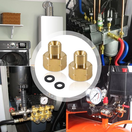 2pcs Brass LPG Gas Adapters, Brass LPG Gas Adapter 3/8 inch IG x 1/4 inch AG lks, Gas Stove Fixtures Gas Hose - ShopVlot — afbeelding 4