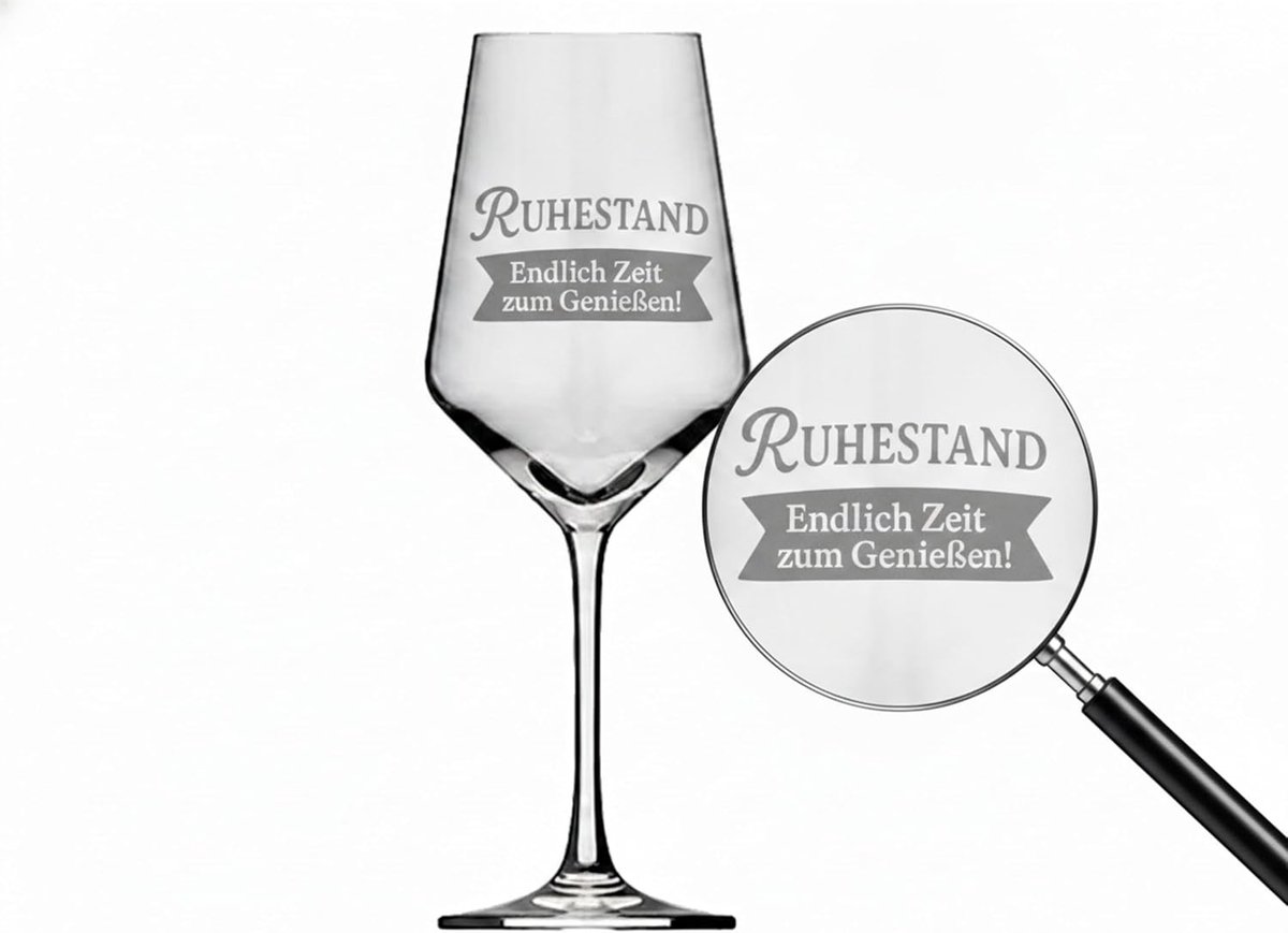 eXODA Wine glass Font Retirement Finally time to enjoy! Set of 2 glasses - ShopVlot