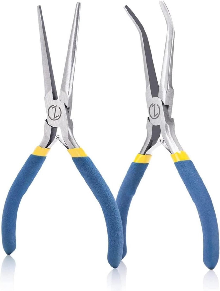 150 mm Point Pliers Set Mini Pliers Set with Spring Long Nose Curved Jewelry Tongs for Jewellery Crafts Electronic - ShopVlot